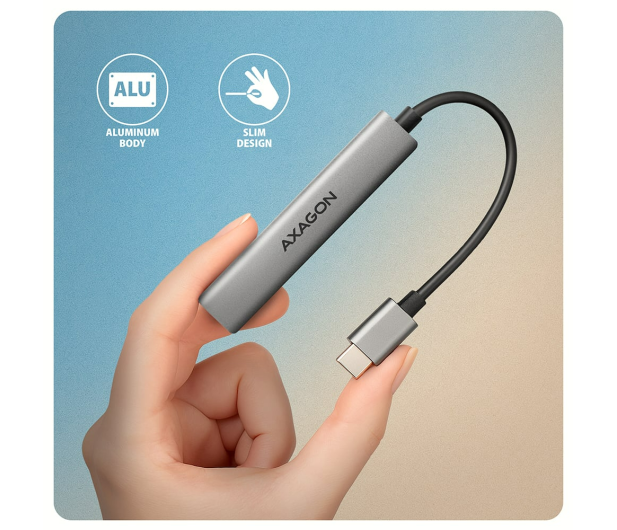 Axagon HUE-STC ALU STRIP USB-C 4 port hub - 1485469 - zdjęcie 4